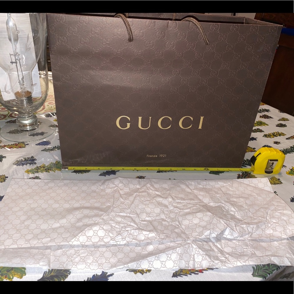 Gucci Store Paper Bag, Tissue & Receipt Envelope